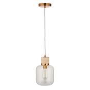Travi - Natural Travertine Stone Pendant with Clear Glass image