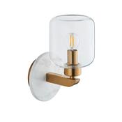 Travi - White Volakas Marble Wall Lamp with Clear Glass image