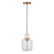 Travi - White Volakas Marble Pendant with Clear Glass image