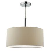 Dar RON1029 Ronda - Chrome 3 Light Pendant with Taupe Shade 