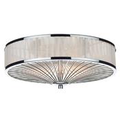 Oslo - Chrome 3 Light Ceiling Lamp with Ivory Organza Ribbon image