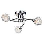 Seattle - Polished Chrome 3 Light Centre Fitting with Sculptured Glass image