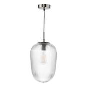Dar ABR0108 Abrielle - Polished Nickel Pendant with Glass