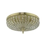 Asmara - Antique Brass 5 Light Flush with Crystal image
