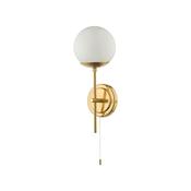 Bombazine - Natural Brass Wall Lamp with Opal Glass  image