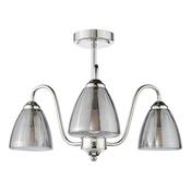 Dar GLY5338 Glynis - Nickel 3 Light Semi Flush with Glass image