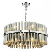 Imani - Chrome 16 Light Centre Fitting with Smoked Ribbed Glass image