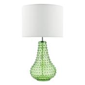 Dar KRI4224 Kristina - Green Glass Table Lamp with White Linen