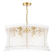 Loire - Natural Brass 6 Light Centre Fitting with Clear Glass Rods image