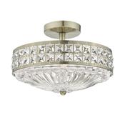 Dar-OLO5375 Olona -  Decorative Clear Glass and Brass Semi Flush