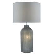 Dar PAM4239 Pamplona - Grey Ribbed Glass Table Lamp