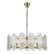 Porthos - Antique Brass 15 Light Centre Fitting with Decorative Glass image