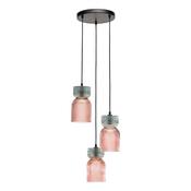 Dar RHU0303 Rhubarb - Black 3 Light Cluster Fitting
