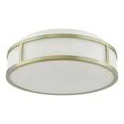 Dar ROY5075 Royce - Matt Antique Brass Flush with Opal Glass