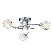 Seattle - Satin Chrome 3 Light Centre Fitting with Sculptured Glass image