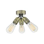 Yao - Antique Brass 3 Light Flush image