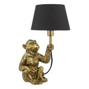 Zira - Gold Monkey Table Lamp with Black Shade image