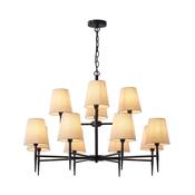 Shandon - Black 12 Light Centre Fitting with Oatmeal Shade image