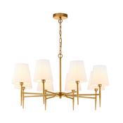 Shandon - Matt Brass 8 Light Centre Fitting with White Shade image