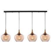 Cork Lighting PF2522/4AMB Berkley - Black &amp; Bronze Fitting