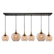 Cork Lighting PF2522/6AMB Berkley - Black &amp; Bronze Fitting