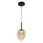 Vetro - Black LED Pendant with Amber Glass image