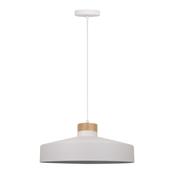 Cork Lighting PF3181M/WH Matera - White &amp; Wood Pendant