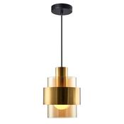 Cork Lighting PF4202/1AM Mela - Black &amp; Matt Brass Pendant