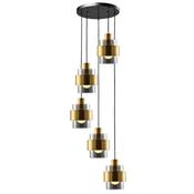 Cork Lighting PF4202/5SM Mela - Black &amp; Matt Brass Fitting