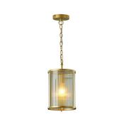 Carter - Painted Gold Pendant with Ribbed Glass image