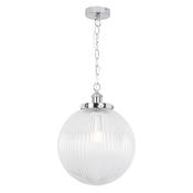 Silvia - Chrome Pendant with Clear Ribbed Glass image