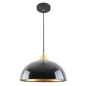 Cork Lighting PF8033/BL Dome - Glossy Black &amp; Gold Pendant