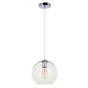 Cork Lighting PFGLOBE200/CL Globe - Chrome Pendant with Glass