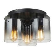 Cork Lighting SF1607/3BL Vintage - Black 3 Light Flush