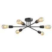 Cork Lighting SF1966/6BLK Venus - Black 6 Light Semi Flush