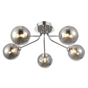 Cork Lighting SF6045/5CR-SMK Nasa - Chrome 5 Light Flush