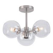 Globe - Satin Nickel Semi Flush with Clear Glasses image