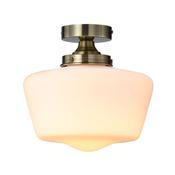 Cork Lighting SFSCHGL/AB School House - Antique Brass Flush