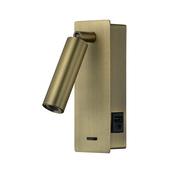 Focus - Antique Brass LED Reading Lamp with USB &amp; C Charging Ports image