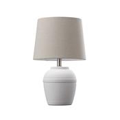Jolan - White Ceramic Table Lamp with Beige Shade image
