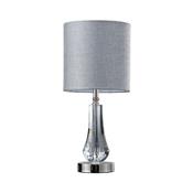 Silvi - Polished Nickel &amp; Crystal Table Lamp with Grey Shade image