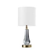 Silvi - Satin Brass &amp; Crystal Table Lamp with White Shade image