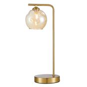 Genoa - Matt Brass Table Lamp with Dimpled Amber Glass image
