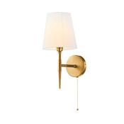 Shandon - Matt Brass Wall Lamp with White Shade image