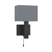 Dunmore - Black Wall Lamp with Grey Shade image