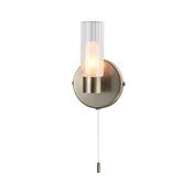 Olivia - Antique Brass Wall Lamp with Clear &amp; White Glass image