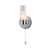 Olivia - Polished Chrome Wall Lamp with Clear &amp; White Glass image