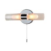 Olivia - Polished Chrome 2 Light Wall Lamp with Clear &amp; White Glass image