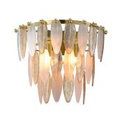 Amberosia - Brass 2 Light Wall Lamp with Amber &amp; Frosted Glass image