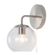 Cork Lighting WBGLOBE/1CLR Globe - Satin Nickel Wall Lamp image